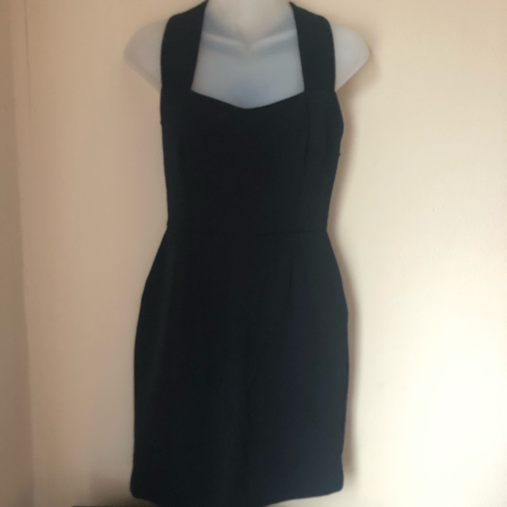 Zara Basic Little Black Dress Zipper Cross Back